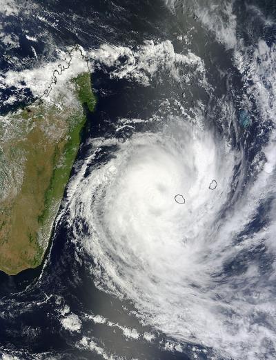 Tropical Cyclone Spotted Slamming Indian Ocean Islands